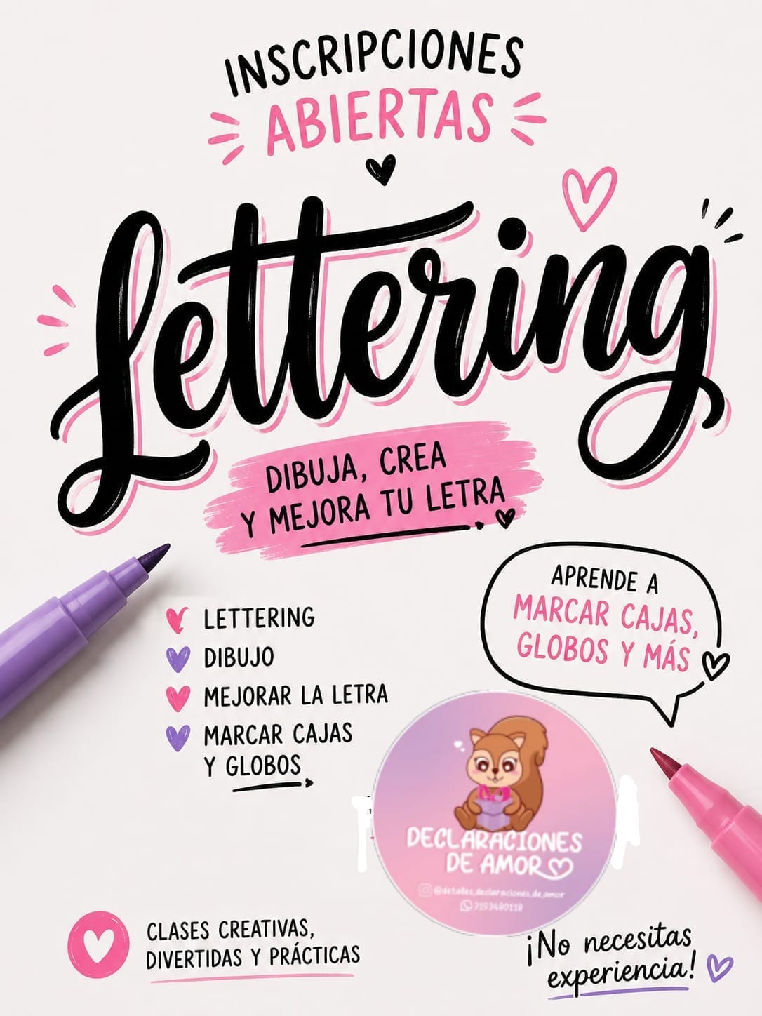 CLASES DE LETTERING Y ARTE CREATIVO